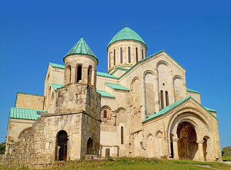 Fototapeta na wymiar The Bagrati Cathedral or the Cathedral of the Dormition, Located on the Ukimerioni Hill in Kutaisi City, Imereti Region, Georgia