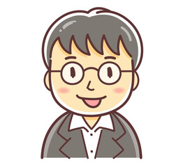 先生風の男性のイラスト（講師・サラリーマン・会社員・汎用）