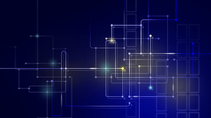 Abstractive graphic illustration of network connection, technology concept.