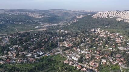Jerusalem Dam in the spring aerial view
Drone view over Beit zait barrage , April 2022  
