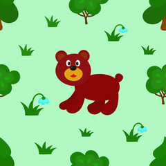 Teddy bear in the spring forest