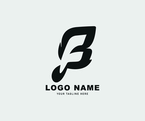 Unique Illustration Vector Logo Design, Letter F, Letter B, Leaf, Suitable for Business, Company  Cryptocurrency
