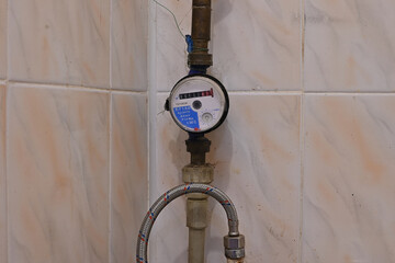 water meter, old water meter in the apartment