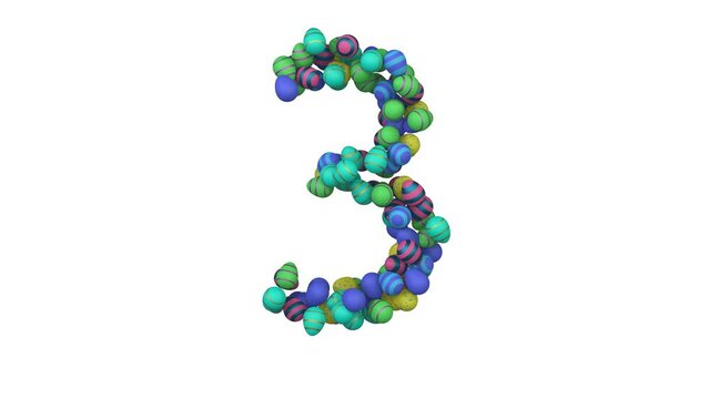 Easter Egg Themed Font  Number 3