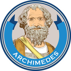 Archimedes portrait. Ancient greek philosopher - obrazy, fototapety, plakaty
