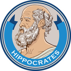 Hippocrates portrait. Father of medicine
