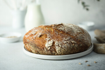 Healthy artisan bread with seeds