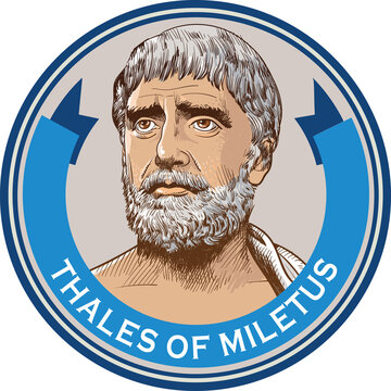 Thales of Miletus line art portrait