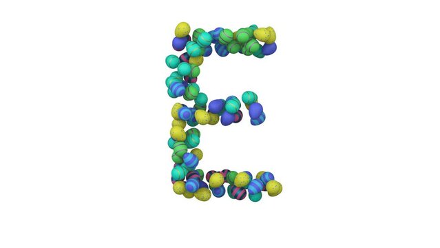 Easter Egg Themed Font  Letter E