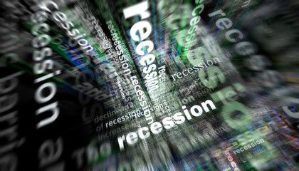 Headline titles media with recession economy crisis 3d illustration