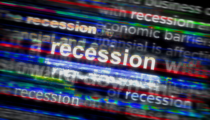 Headline titles media with recession economy crisis 3d illustration