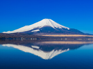 山中湖から眺める逆さ富士