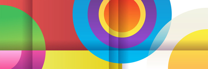 Fototapeta premium Modern geometrical abstract banner background with circles. Business or technology presentation design template, brochure or flyer pattern, or geometric web banner
