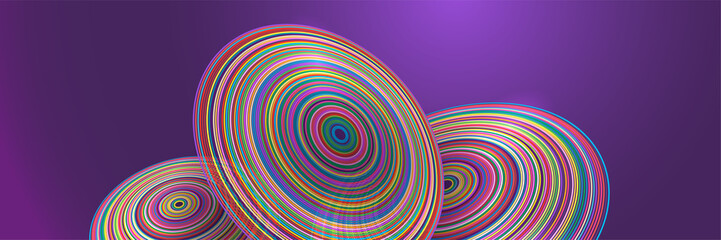 Modern geometrical abstract banner background with circles. Business or technology presentation design template, brochure or flyer pattern, or geometric web banner