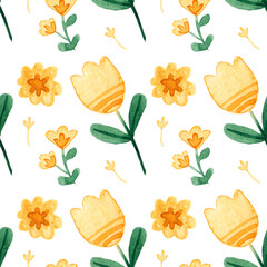 seamless watercolor patterns from eggs and plants