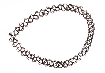 Black tattoo choker necklace, 90’s neck choker, isolated on white background