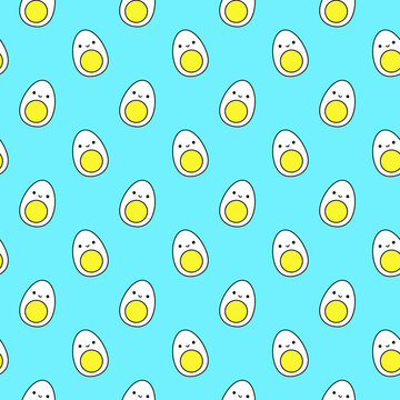 Cute eggs vector seamless pattern
