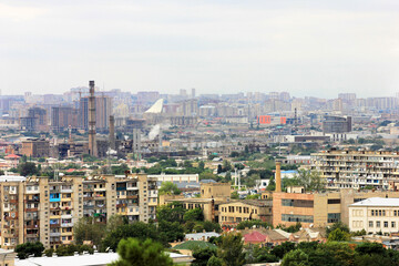 Fototapeta na wymiar Residential areas of the city of Baku.