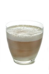 Cappuccino coffee in a glass