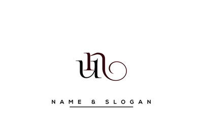 UN,  NU,  U,  N    Abstract   Letters  Logo  Monogram © fozia