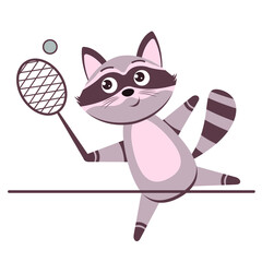 
Animals. Funny little raccoon. Vector drawing, background, design.