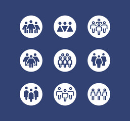 People, business team vector icon set