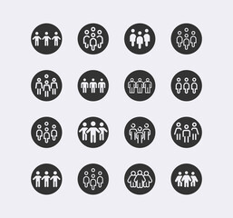 People, business team vector icon set