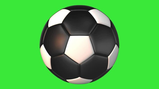 The soccer ball rotates 360 degrees on the green screen for easy typing.