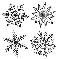 simple doodle illustration of snowflakes. Vector illustration
