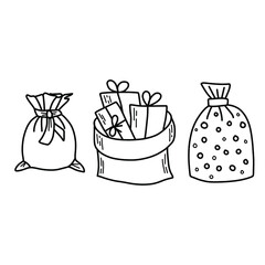 simple doodle illustration of gift bags. Vector illustration