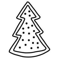 simple doodle illustration of christmas tree. Vector illustration