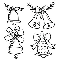 simple doodle illustration of christmas bells. Vector illustration