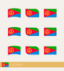 Vector flags of Eritrea, collection of Eritrea flags.