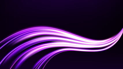 Abstract multicolor wavy line of light on dark background, Vector illustration