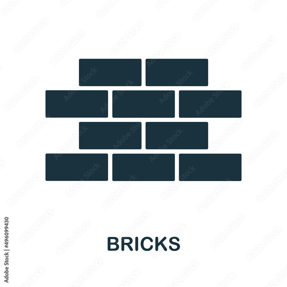 Poster bricks icon. simple element from construction collection. creative bricks icon for web design, templ