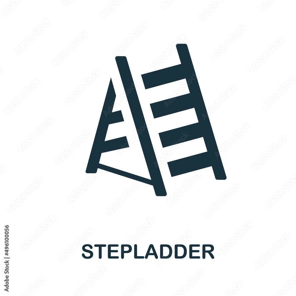 Aufkleber stepladder icon. simple element from construction collection. creative stepladder icon for web desig