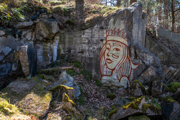 Ruine der Pulverfabrik Dünenberg im Naturschutzgebiet Besenhorster Sanddünen in Geesthacht nach...