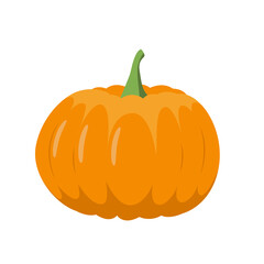 Pumpkin. Orange pumpkin, fall, Halloween. Flat, vector