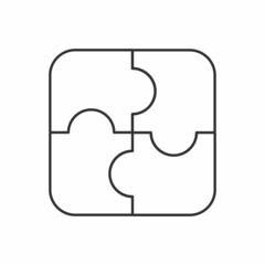 Fototapeta premium Jigsaw puzzle template of four pieces icon logo