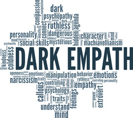 Dark Empath conceptual vector illustration word cloud isolated on white background.