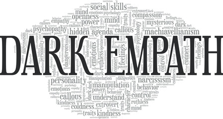 Dark Empath conceptual vector illustration word cloud isolated on white background.
