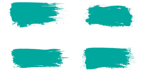 Turquoise brush stroke set isolated on background. Collection of trendy brush stroke vector for green ink paint, grunge backdrop, dirt banner, watercolor design and dirty texture. Brush stroke vector