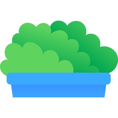 Flower pot vector flat plant bunch icon