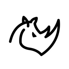 rhino head minimal Logo Icon rhino line art vector illustration 