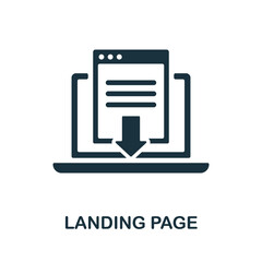 Landing Page icon. Monochrome simple Landing Page icon for templates, web design and infographics - obrazy, fototapety, plakaty