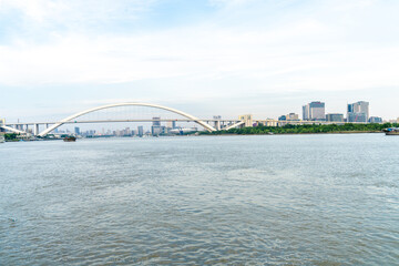 View of the Bund in Shanghai, China.