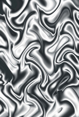 Illustration of gradient silver gray 3D wavy satin fabric artistic texture