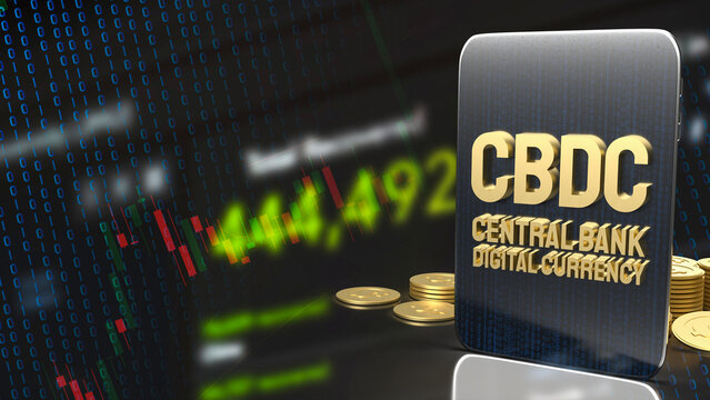 The cbdc or central bank digital currency on tablet for business concept 3d rendering