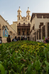 Cairo, Egypt - January 2022: Church of Mother of God Saint Mary in Egyptian Babylon), also known as...