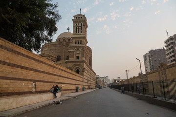 Fototapeta na wymiar Street near the Church of Saint George in Coptic Cairo. Cairo, Egypt